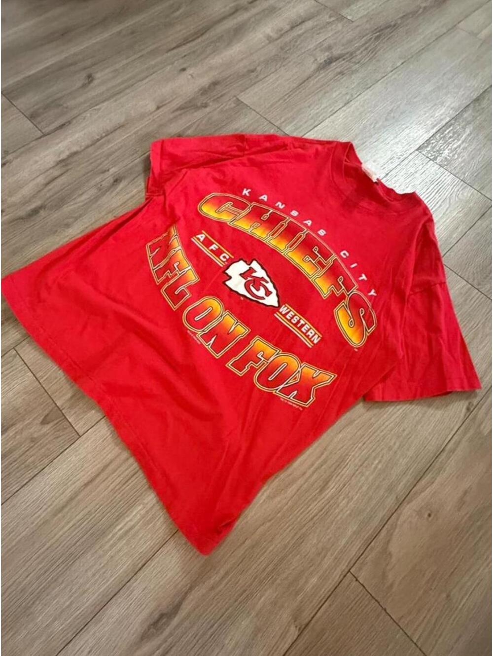 90s NFL Kansas City Chiefs Red T-shirt